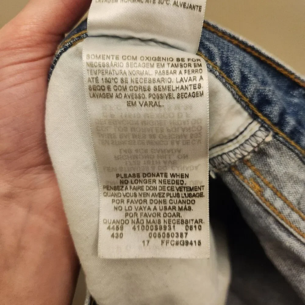 Levi's 505 Straight Fit Jeans Men's 44x32 Blue Medium Wash Denim Outdoors Rugged